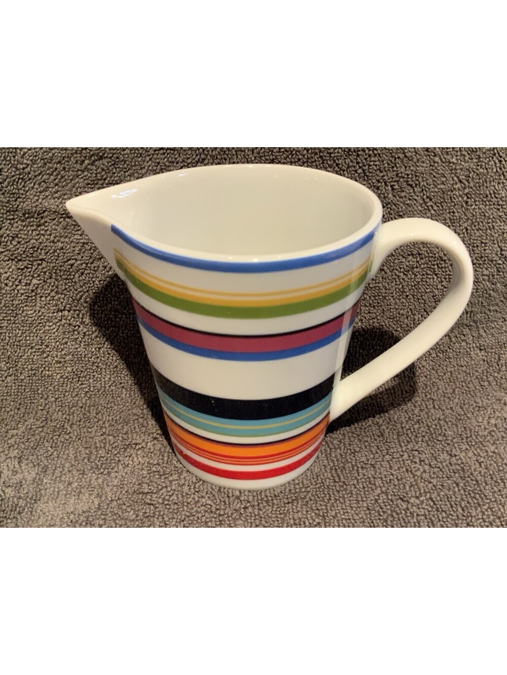 Lenox DKNY ‘Urban Essentials 4” White with Colorful Stripes 10oz. Creamer